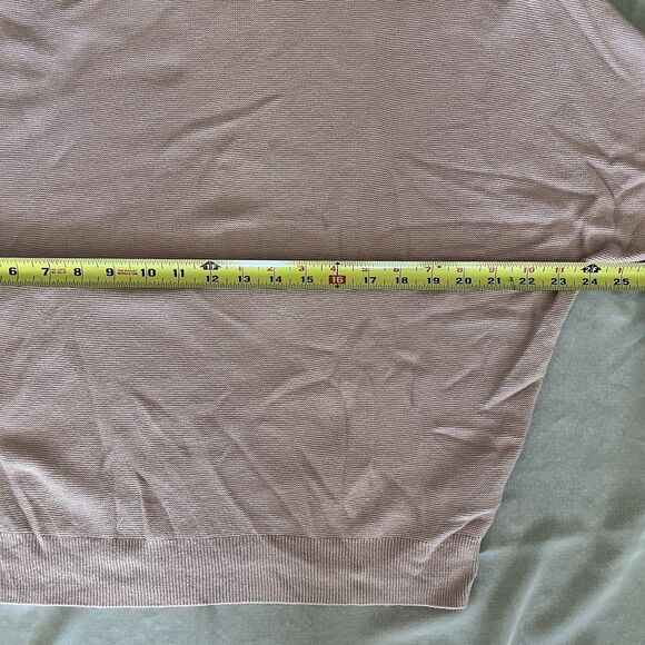 Quince Blush Pink Neutral Cotton Cashmere Short Sleeve Pullover Sweater M - Picture 4 of 6